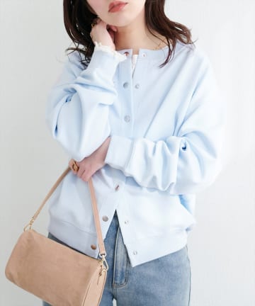 natural couture(ナチュラルクチュール) ダブルフェイスカットカーディガン