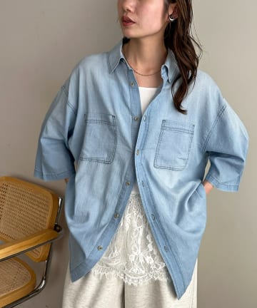 DISCOAT(ディスコート) 【Enlude】2.3OZシアシャンブレー半袖シャツ《ユニセックス》