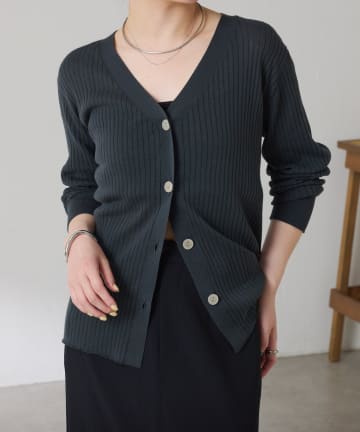 COLLAGE GALLARDAGALANTE(コラージュ ガリャルダガランテ) 【接触冷感】ドライコットンワイドリブカーディガン