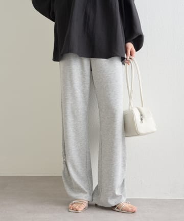 mystic(ミスティック) 裾ギャザーリブパンツ