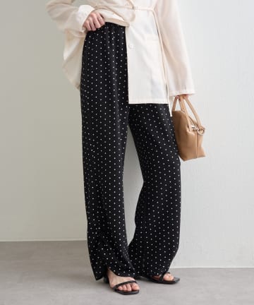 mystic(ミスティック) 裾ギャザーリブパンツ