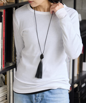 ear PAPILLONNER(イア パピヨネ) 【ouchi企画】ブラックタッセルネックレス