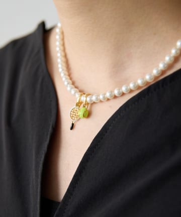 ear PAPILLONNER(イア パピヨネ) 《WEB＆一部店舗限定》2チャーム付きパールネックレス