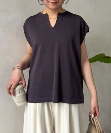 Jena　espace merveilleux(ジェナ　エスパスメルヴェイユ) キーネックフレンチニット