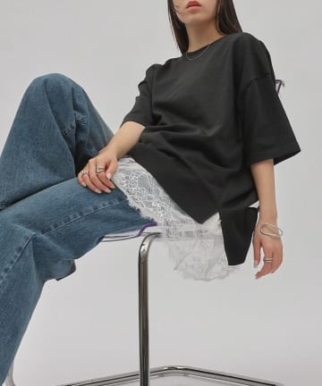 COLONY 2139(コロニー トゥーワンスリーナイン) エステルヤーンゆるシルエット半袖プルオーバー