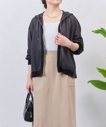 Jena　espace merveilleux(ジェナ　エスパスメルヴェイユ) シアーフードブルゾン