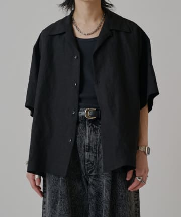 Lui's(ルイス) レーヨンリネンオープンカラーシャツ