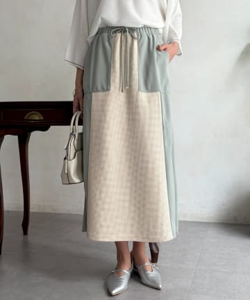 Chez toi(シェトワ) ワッフル切り替えナロースカート