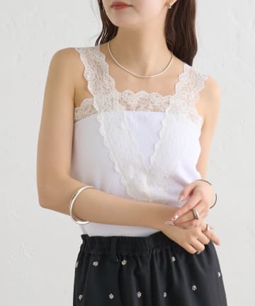 mystic(ミスティック) パット付きVレースタンクトップ