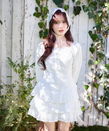 one after another NICE CLAUP(ワンアフターアナザー ナイスクラップ) 【Denim Collection】ティアードミニワンピ