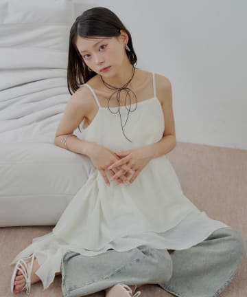 OUTLET(アウトレット) 【Chico】ティアードサイドドロップフリルミニワンピース