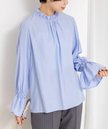 NOLLEY'S(ノーリーズ) ウォッシャブル襟フリルプルオーバーブラウス
