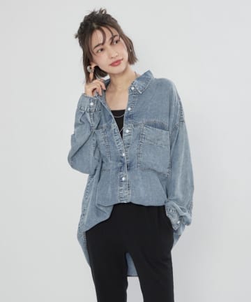 Remind me and forever(リマインドミーアンドフォーエバー) 【接触冷感/大人のカジュアルコーデに】テンセルデニム2WAYシャツ