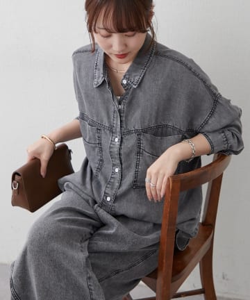 Remind me and forever(リマインドミーアンドフォーエバー) 【接触冷感/大人のカジュアルコーデに】テンセルデニム2WAYシャツ