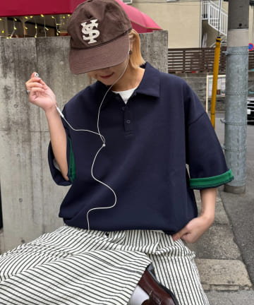 CIAOPANIC TYPY(チャオパニックティピー) 【ユニセックス】冷感プリントワッフルポロシャツ