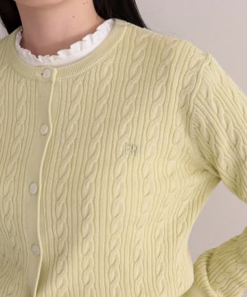 FREDY & GLOSTER(フレディ アンド グロスター) FR刺繍ケーブル柄ニットカーディガン