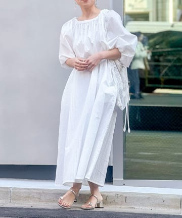 NOLLEY'S(ノーリーズ) 【WEB限定】ウォッシャブルボリュームスリーブワンピース