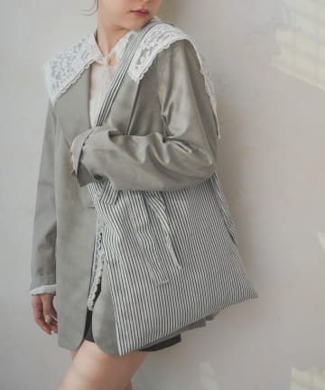 Lattice(ラティス) 【巾着ポーチ付き】リボントートバッグ