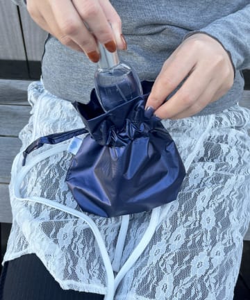 Lattice(ラティス) メタリック巾着ポーチ