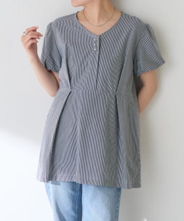 COLLAGE GALLARDAGALANTE(コラージュ ガリャルダガランテ) 【スタイルアップ/上品見え】カットタックカットソー