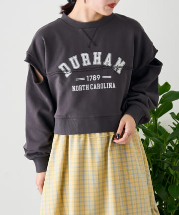 OUTLET(アウトレット) 【w closet】肩スリットロゴスウェット