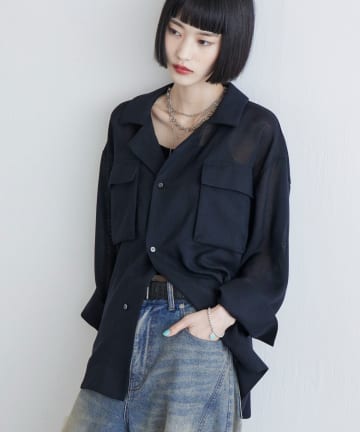 Lui's(ルイス) テックリノフロントポケットメッシュシャツ