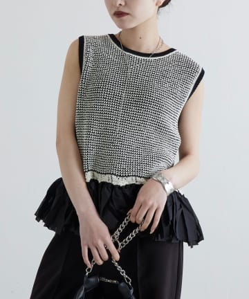 Lui's(ルイス) フリンジジャガードニット