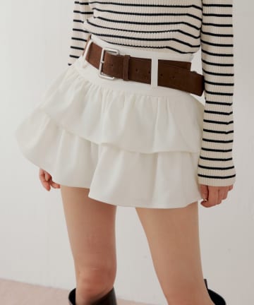 Chico(チコ) 【3/12(木) 0:00～予約開始】ベルト付ローウエストティアードスカート