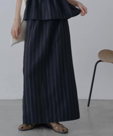 COLONY 2139(コロニー トゥーワンスリーナイン) 【セットアップ対応】フリンジストライプジャガードナロースカート