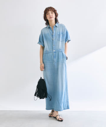OUTLET(アウトレット) 【RIVE DROITE】半袖デニムシャツワンピース