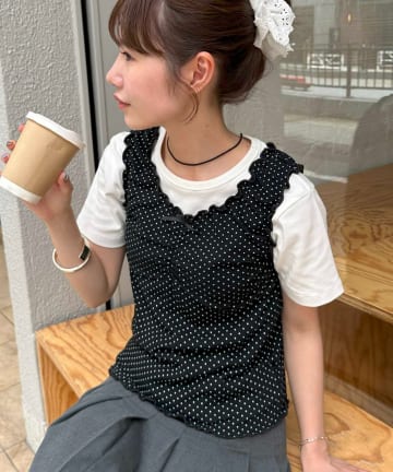 DISCOAT(ディスコート) 【umm.】メロー前リボンタンク