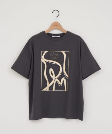DISCOAT(ディスコート) 【WEB限定】アート箔プリントTシャツ