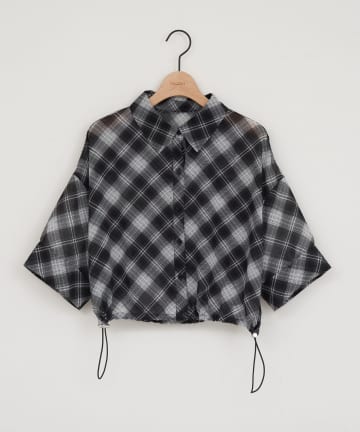 DISCOAT(ディスコート) 【WEB限定】裾ドロストワイドスリーブシャツ