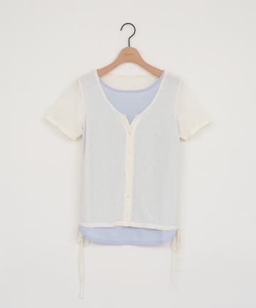 DISCOAT(ディスコート) 【WEB限定】レイヤード風半袖プルオーバー