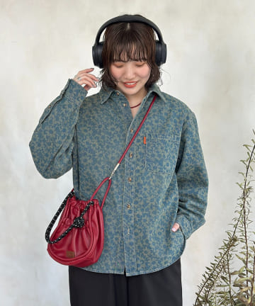 CPCM(シーピーシーエム) フラワージャガードデニムシャツ