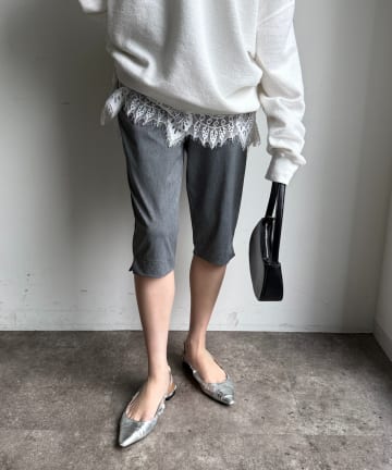 DOUDOU(ドゥドゥ) ツイルストレッチカプリパンツ