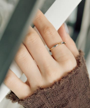 ear PAPILLONNER(イア パピヨネ) 《金属アレルギー対応/ステンレス》バイカラーピースリング