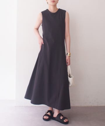 LOUNGEDRESS(ラウンジドレス) 前後2wayヘンリーフレアカットワンピース