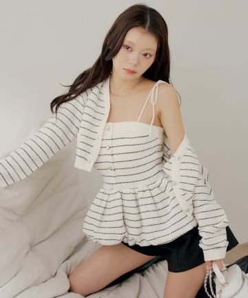 Chico(チコ) 【3/12(木) 0:00～予約開始】ペプラムニットベアトップス