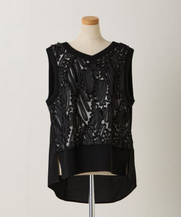 COLLAGE GALLARDAGALANTE(コラージュ ガリャルダガランテ) 【大人のレースアイテム】ノースリーブバテンレースブラウス