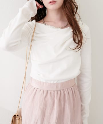 natural couture(ナチュラルクチュール) スムース天竺ドレーププルオーバー