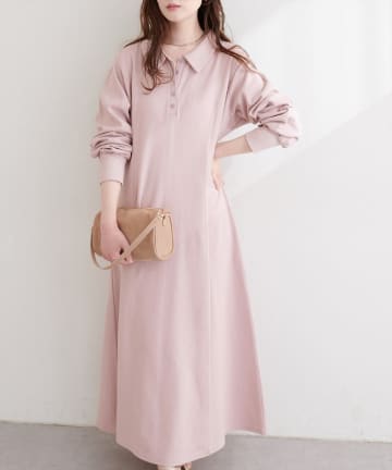 natural couture(ナチュラルクチュール) フレアポロカットソーワンピース