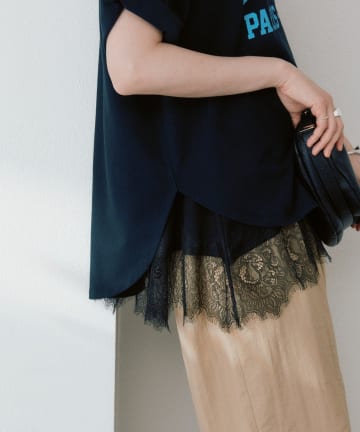 RIVE DROITE(リヴドロワ) 【レース裾で映える】レースヘムタンクトップ