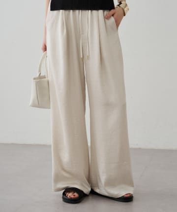 LOUNGEDRESS(ラウンジドレス) サテンワイドイージーパンツ