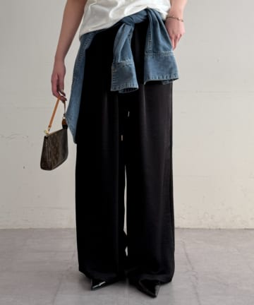 LOUNGEDRESS(ラウンジドレス) サテンワイドイージーパンツ