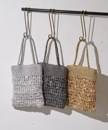 CIAOPANIC TYPY(チャオパニックティピー) :【2WAYで使用可能！】チェーン付き手編みスパンコールBAG