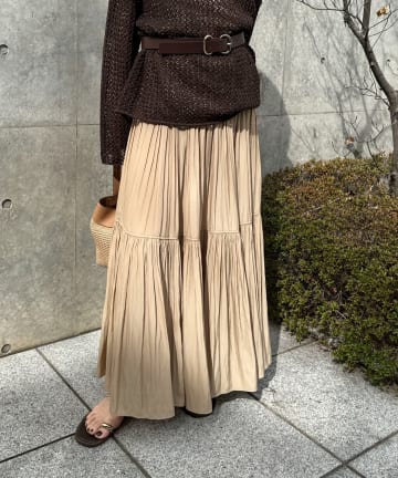 NOLLEY'S(ノーリーズ) ウォッシャブルカッセンギャザーマキシスカート