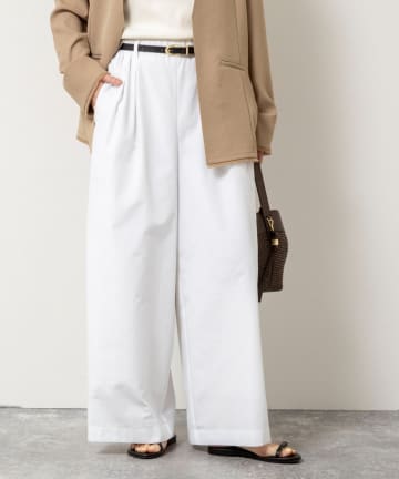 NOLLEY'S(ノーリーズ) ウォッシャブルエクセルテックタンブラー2タックワイドパンツ