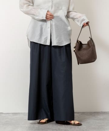 ウォッシャブルエクセルテックタンブラー2タックワイドパンツ