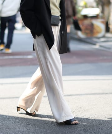 NOLLEY'S(ノーリーズ) 《セットアップ対応》【MAQWEL/マクウェル】ウォッシャブルサテンパンツ